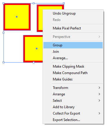Adobe Illustrator grouping objects