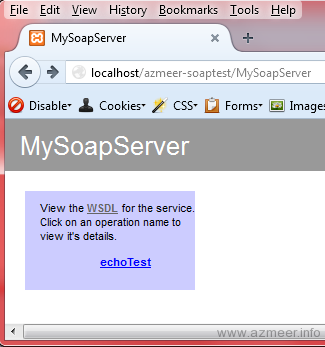 MySoapServer dashboard
